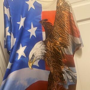 Spirit of America Blue and Cream Top